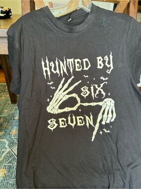 Hunted By Six Seven Black Graphic Short-Sleeve Tee